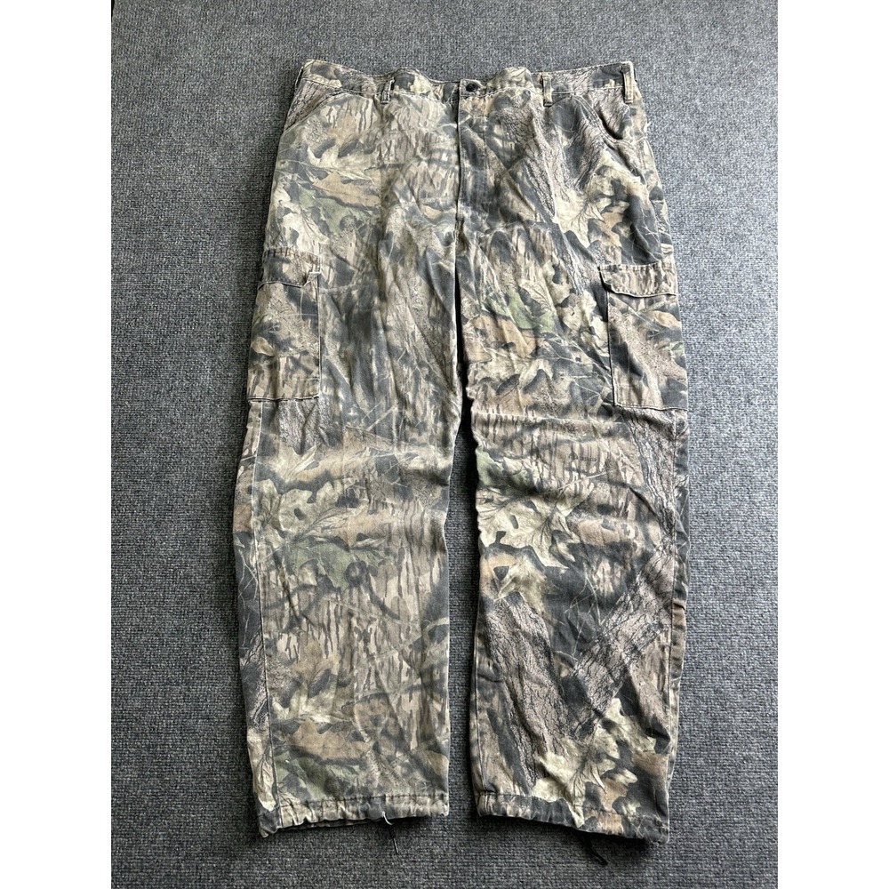 Mens Commander Camo Cargo Hunting Pants Drawstring Hem, Size 2XL